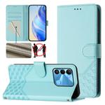 For Tecno Spark Go 2022 / Spark 8C Honeycomb Embossing RFID Leather Phone Case(Mint Green)