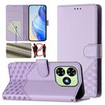 For Tecno Spark Go 2024 4G Honeycomb Embossing RFID Leather Phone Case(Light Purple)