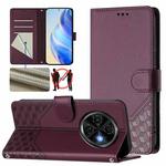 For Tecno Spark 30C Honeycomb Embossing RFID Leather Phone Case(Violet)