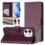 For Tecno Spark 30 5G Honeycomb Embossing RFID Leather Phone Case(Violet)