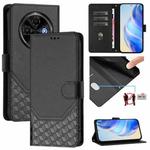 For Tecno Spark 30C 5G / Pop 9 5G Honeycomb Embossing RFID Leather Phone Case(Black)