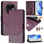 For Tecno Spark 30C 5G / Pop 9 5G Honeycomb Embossing RFID Leather Phone Case(Violet)