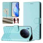 For Tecno Camon 40 Premier Honeycomb Embossing RFID Leather Phone Case(Mint Green)