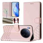 For Tecno Camon 40 Premier Honeycomb Embossing RFID Leather Phone Case(Pink)