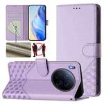 For Tecno Camon 40 Premier Honeycomb Embossing RFID Leather Phone Case(Light Purple)