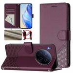 For Tecno Camon 40 Premier Honeycomb Embossing RFID Leather Phone Case(Violet)