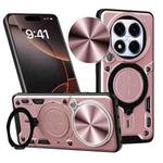 For Redmi Note 14 Pro 5G CD Texture Sliding Camshield Magnetic Holder Phone Case(Rose Gold)