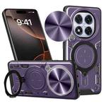 For Redmi Note 14 Pro 5G CD Texture Sliding Camshield Magnetic Holder Phone Case(Purple)
