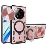 For Redmi Note 14 Pro+ 5G CD Texture Sliding Camshield Magnetic Holder Phone Case(Rose Gold)