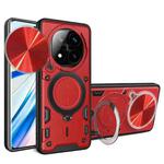 For Redmi Note 14 Pro+ 5G CD Texture Sliding Camshield Magnetic Holder Phone Case(Red)