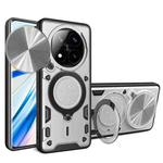 For Redmi Note 14 Pro+ 5G CD Texture Sliding Camshield Magnetic Holder Phone Case(Silver)