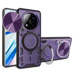 For Redmi Note 14 Pro+ 5G CD Texture Sliding Camshield Magnetic Holder Phone Case(Purple)