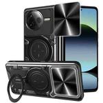 For Redmi K80 CD Texture Sliding Camshield Magnetic Holder Phone Case(Black)