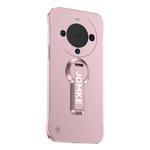 For Huawei Mate 60 Pro+ Baking Varnish 360 Rotate Holder No Frame PC Phone Case(Pink)