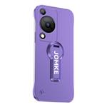 For Huawei Enjoy 70 Baking Varnish 360 Rotate Holder No Frame PC Phone Case(Purple)