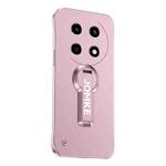 For Huawei Enjoy 70 Pro Baking Varnish 360 Rotate Holder No Frame PC Phone Case(Pink)