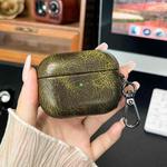 For AirPods Pro 2 Retro Oil Leather Bluetooth Earphones Protective Case(Army Green)