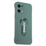 For OPPO Find X5 Baking Varnish 360 Rotate Holder No Frame PC Phone Case(Green)