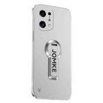 For OPPO Find X5 Baking Varnish 360 Rotate Holder No Frame PC Phone Case(Silver)