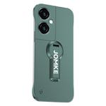 For OPPO K11 Baking Varnish 360 Rotate Holder No Frame PC Phone Case(Green)