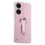 For OPPO K11 Baking Varnish 360 Rotate Holder No Frame PC Phone Case(Pink)