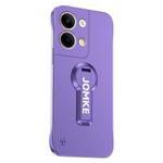 For OPPO Reno9 Pro+ Baking Varnish 360 Rotate Holder No Frame PC Phone Case(Purple)