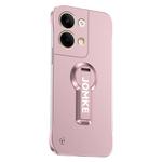 For OPPO Reno9 Pro+ Baking Varnish 360 Rotate Holder No Frame PC Phone Case(Pink)