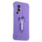 For OPPO Reno10 Baking Varnish 360 Rotate Holder No Frame PC Phone Case(Purple)