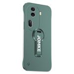 For OPPO Reno11 Baking Varnish 360 Rotate Holder No Frame PC Phone Case(Green)