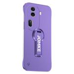 For OPPO Reno11 Baking Varnish 360 Rotate Holder No Frame PC Phone Case(Purple)