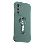 For OPPO Reno12 Baking Varnish 360 Rotate Holder No Frame PC Phone Case(Green)