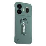 For Realme GT Neo5 Baking Varnish 360 Rotate Holder No Frame PC Phone Case(Green)