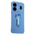 For Realme GT Neo5 Baking Varnish 360 Rotate Holder No Frame PC Phone Case(Blue)