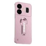 For Realme GT Neo5 Baking Varnish 360 Rotate Holder No Frame PC Phone Case(Pink)