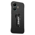 For Realme GT Neo5 SE Baking Varnish 360 Rotate Holder No Frame PC Phone Case(Black)