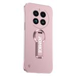 For Realme GT5 Pro Baking Varnish 360 Rotate Holder No Frame PC Phone Case(Pink)