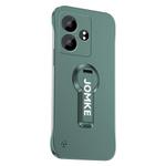 For Realme GT Neo6 Baking Varnish 360 Rotate Holder No Frame PC Phone Case(Green)