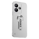 For Realme GT Neo6 Baking Varnish 360 Rotate Holder No Frame PC Phone Case(Silver)