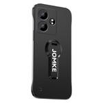 For Realme GT Neo6 SE Baking Varnish 360 Rotate Holder No Frame PC Phone Case(Black)