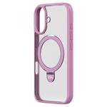 For iPhone 16 Plus ZGA Magsafe Holder PC Hybrid TPU Phone Case(Pink)