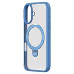 For iPhone 16 ZGA Magsafe Holder PC Hybrid TPU Phone Case(Blue)