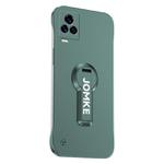 For vivo iQOO 7 Baking Varnish 360 Rotate Holder No Frame PC Phone Case(Green)