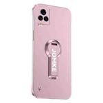 For vivo iQOO 7 Baking Varnish 360 Rotate Holder No Frame PC Phone Case(Pink)