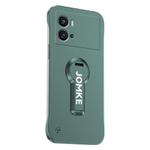 For vivo iQOO 9 Pro Baking Varnish 360 Rotate Holder No Frame PC Phone Case(Green)