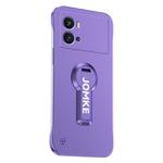 For vivo iQOO 9 Pro Baking Varnish 360 Rotate Holder No Frame PC Phone Case(Purple)