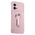 For vivo iQOO 9 Pro Baking Varnish 360 Rotate Holder No Frame PC Phone Case(Pink)