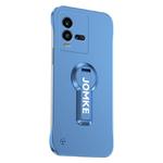 For vivo iQOO 10 Baking Varnish 360 Rotate Holder No Frame PC Phone Case(Blue)