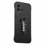 For vivo iQOO 10 Baking Varnish 360 Rotate Holder No Frame PC Phone Case(Black)