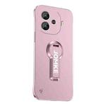 For vivo iQOO Z9 Baking Varnish 360 Rotate Holder No Frame PC Phone Case(Pink)