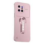 For vivo X80 Baking Varnish 360 Rotate Holder No Frame PC Phone Case(Pink)